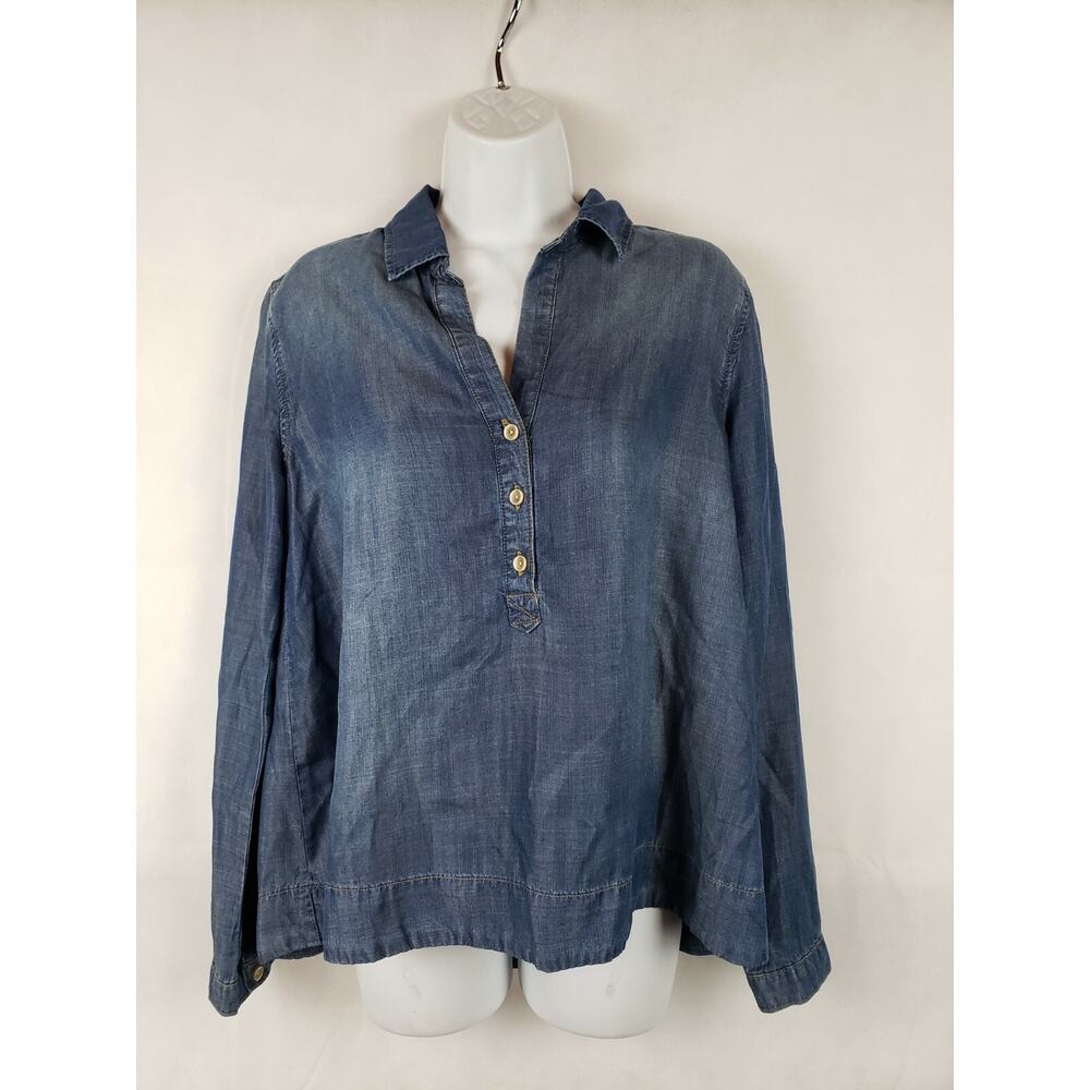 Cloth & Stone Tencel Split Back Button Down Shirt Women's Size S‎ Anthropologie
